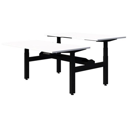 Fiord Electric 2 Pod Height Adjustable Desk 1200mm Snowdrift/Black