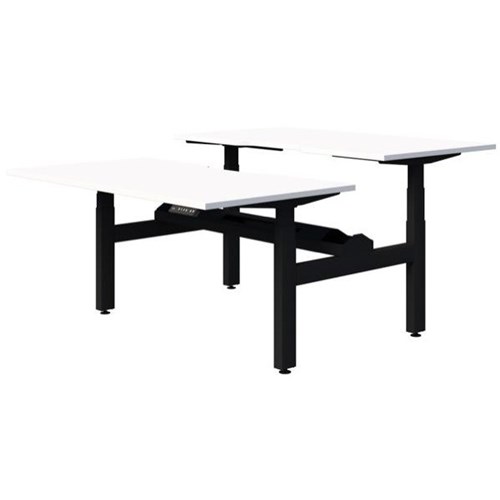 Fiord Electric 2 Pod Height Adjustable Desk 1800mm Snowdrift/Black