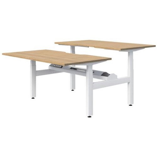 Fiord Electric 2 Pod Height Adjustable Desk 1200mm Classic Oak/White