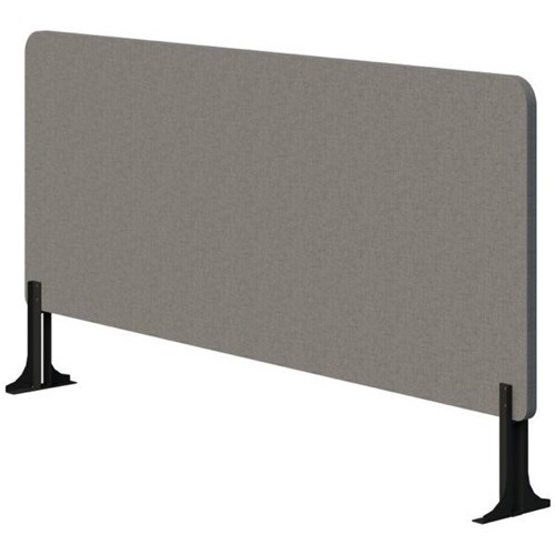 Fiord Centre Desk Screen 1200mm Black Bracket Fletcher Pebble