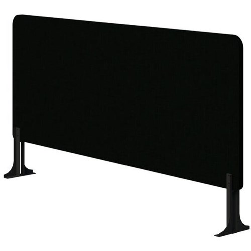 Fiord Centre Desk Screen 1200x600mm Black Bracket Fletcher Midnight