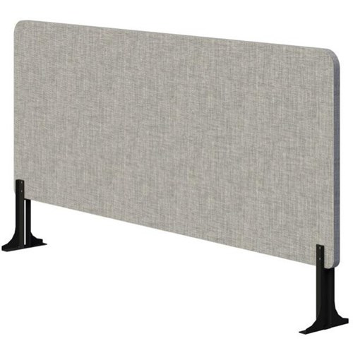 Fiord Centre Desk Screen 1500mm Black Bracket Fletcher Fog