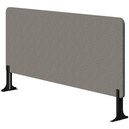 Fiord Centre Desk Screen 1500mm Black Bracket Fletcher Pebble