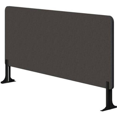 Fiord Centre Desk Screen 1500mm Black Bracket Fletcher Pepper