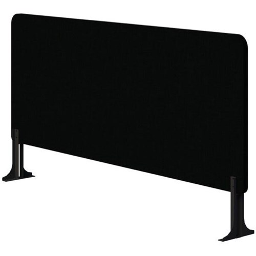 Fiord Centre Desk Screen 1500mm Black Bracket Fletcher Midnight