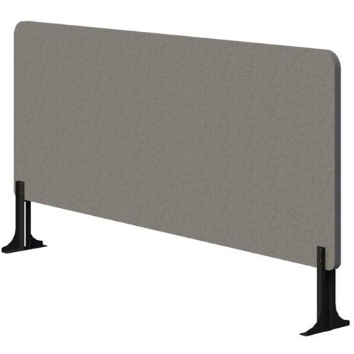 Fiord Centre Desk Screen 1800mm Black Bracket Fletcher Pebble