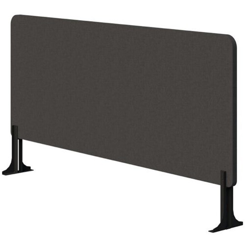 Fiord Centre Desk Screen 1800x600mm Black Bracket Fletcher Pepper