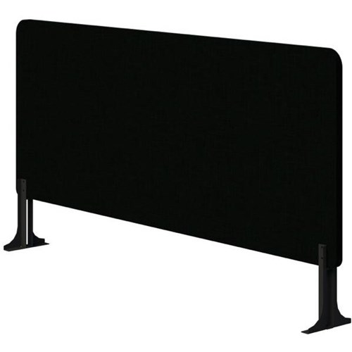 Fiord Centre Desk Screen 1800mm Black Bracket Fletcher Midnight