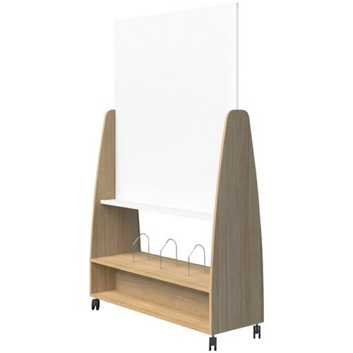 Fiord Whiteboard Mobile & Shelf 1220mm Classic Oak