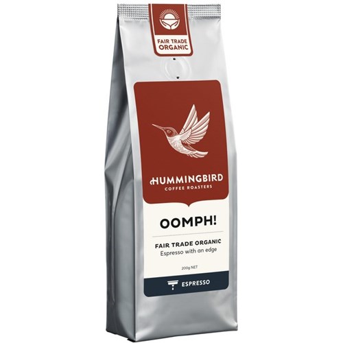 Hummingbird Organic Espresso Grind Fairtrade Coffee Oomph 200g