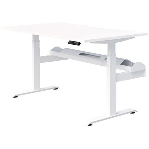 Fiord Plus Electric Single User Height Adjustable Desk 1200mm Snowdrift/White