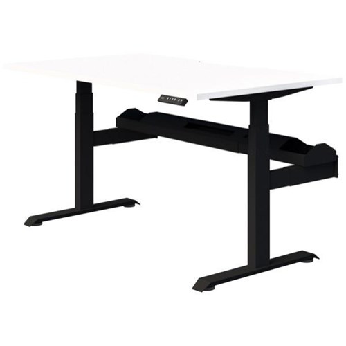 Fiord Plus Electric Single User Height Adjustable Desk 1200mm Snowdrift/Black