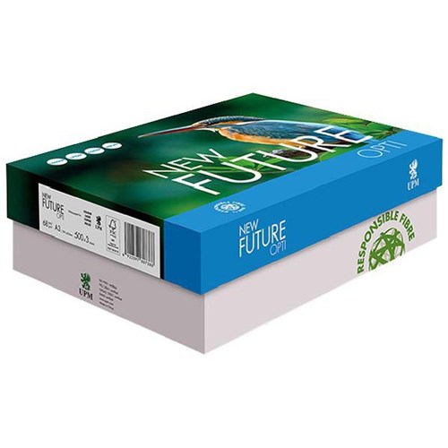 New Future Opti A3 68gsm Carbon Neutral 100% Recyclable White Copy Paper, 3 Packs of 500