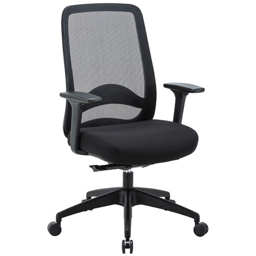 Buro Vela Task Chair Mesh High Back With Arms Black