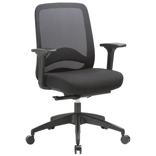 Buro Vela Task Chair Mesh Mid Back With Arms Black