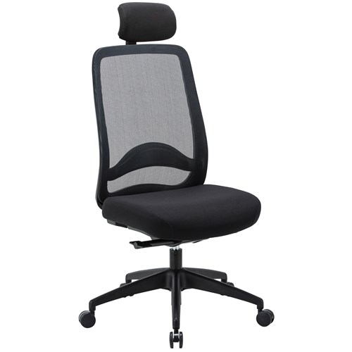 Buro Vela Task Chair With Head Rest High Mesh Back Black