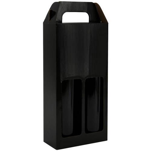 Wine Bottle Gift Box Double 165 x 80 x 330mm Black