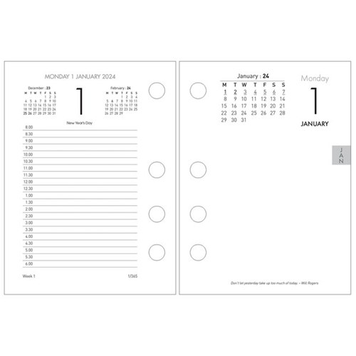 Collins 13E Side Opening Calendar Refill 2024