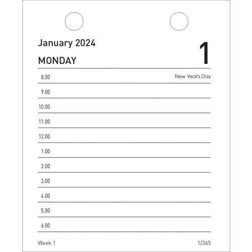 Collins 13H Desk Top Opening Calendar Refill 2024