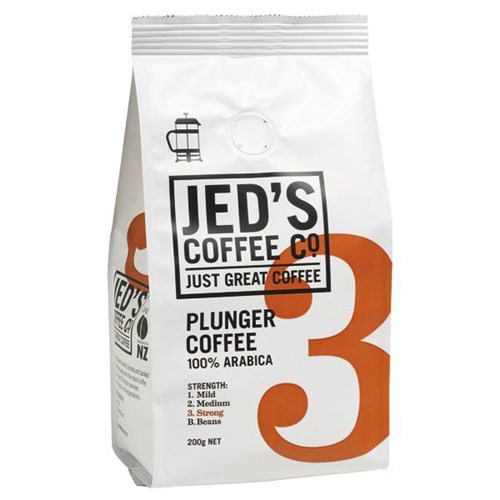 Jed's Coffee Co. No. 3 Strong Ground Plunger & Filter Coffee 200g