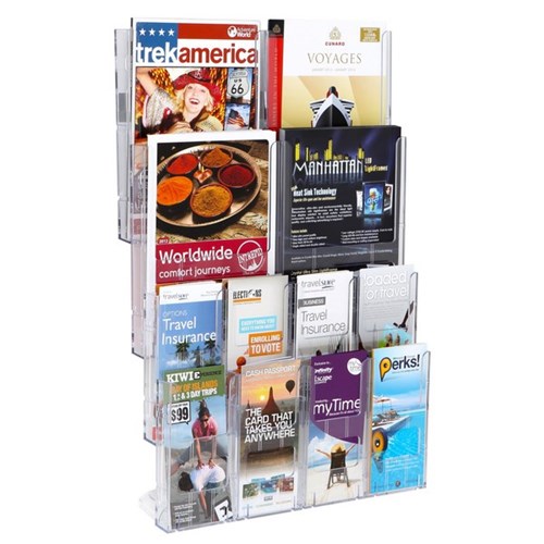 Lit Loc Module Brochure Holder Kit Wall Mountable A4 & DLE 12 Pocket