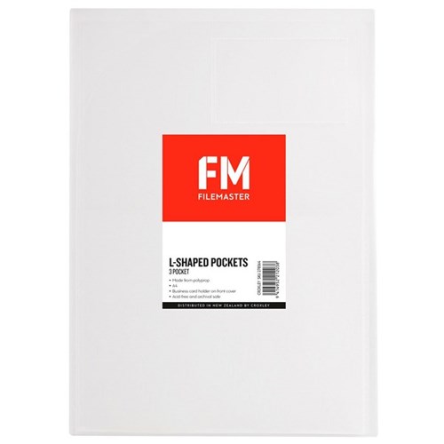 FM L-Shaped Pockets 3 Pocket A4 Clear