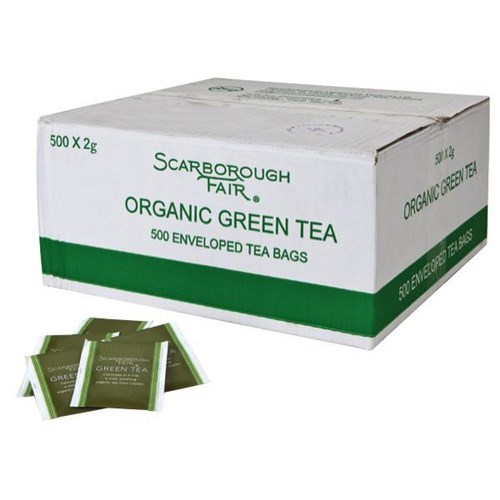 Scarborough Fair Fairtrade Green Tea Enveloped Tea Bags, Box of 500
