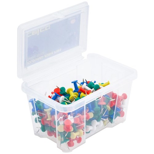 Celco Stationery Tub Coloured Push Pins Tub of 200