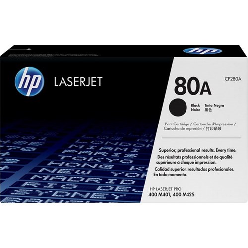 HP 80A Black Laser Toner Cartridge CF280A