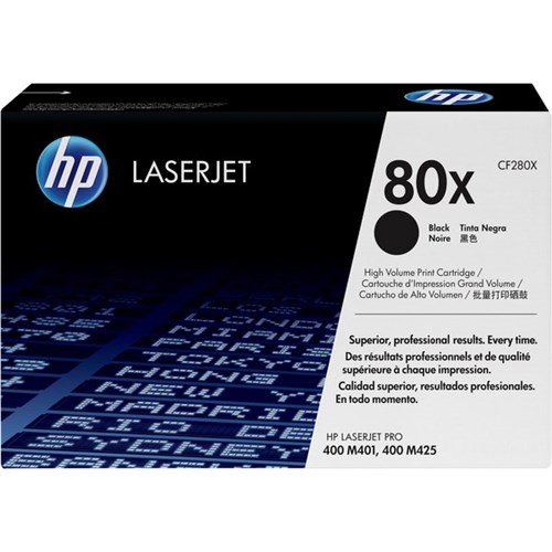 HP 80X Black Laser Toner Cartridge High Yield CF280X