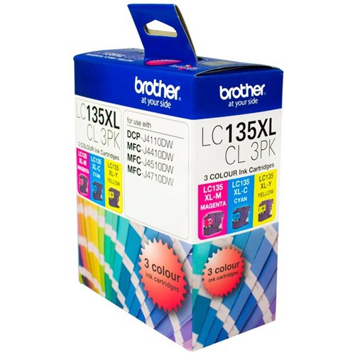 Brother LC135XLCL-3PK 3 Colour Ink Cartridges High Yield