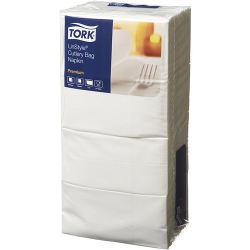 Tork Pocket Linstyle Napkins 1 Ply White, Carton of 2 Packs