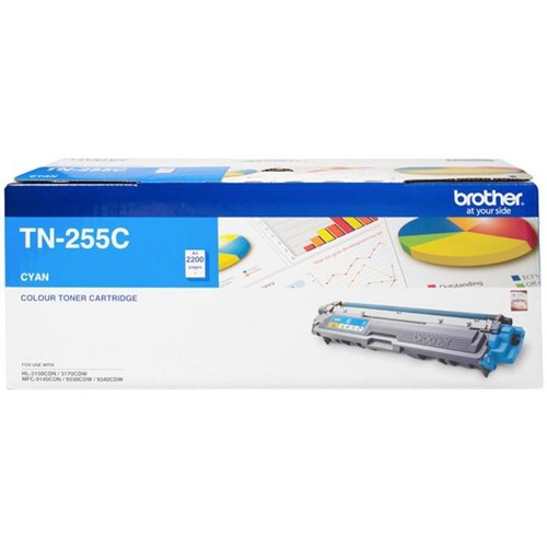 Brother TN-255C Cyan Laser Toner Cartridge High Yield