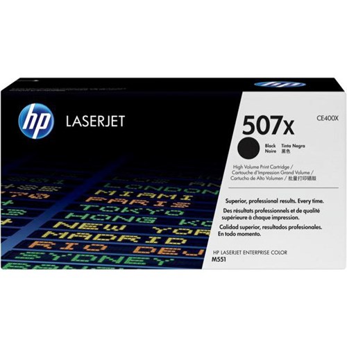 HP 507X Black Laser Toner Cartridge High Yield CE400X