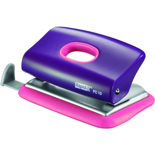 Rapid FC10 2 Hole Punch 10 Sheet Purple/Pink