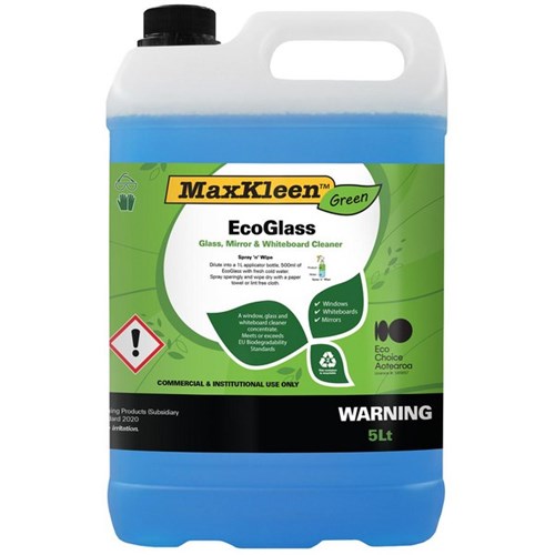 MaxKleen Green EcoGlass Glass, Mirror & Whiteboard Cleaner 5L