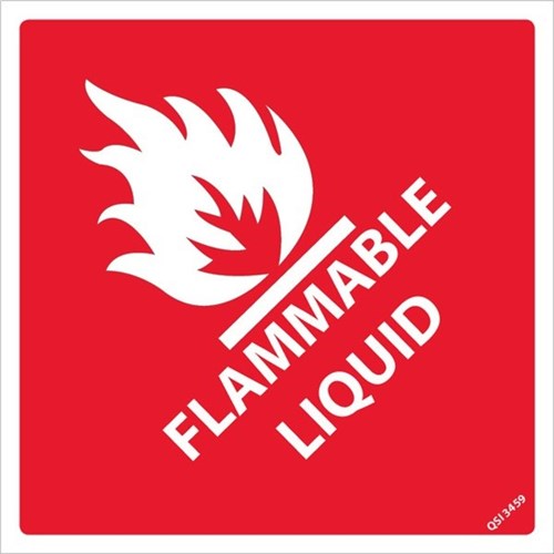 Flammable Liquid Safety Sign 250x250mm