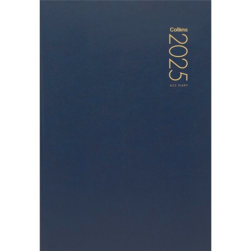 Collins A52 Diary A5 2 Days Per Page 2025 Blue