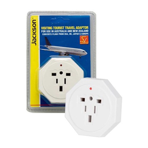 Jackson Inbound Travel Adapter Converts USA UK Japanese to NZ & AUS Plug