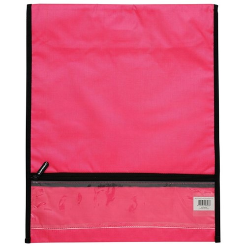 Warwick Homework Book Bag Hook & Loop XL 450x360mm Pink