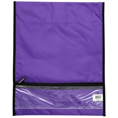 Warwick Homework Book Bag Hook & Loop XL 450x360mm Purple