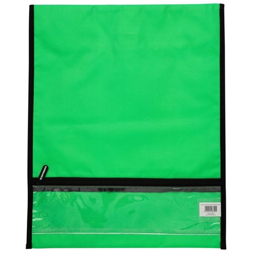 Warwick Homework Book Bag Hook & Loop XL 450x360mm Green