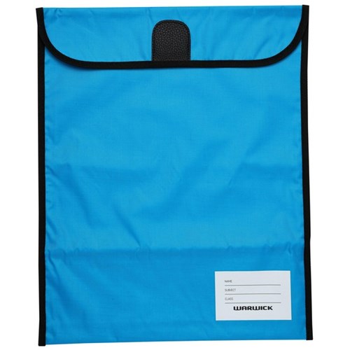 Warwick Homework Bag Hook & Loop XL 450x360mm Blue