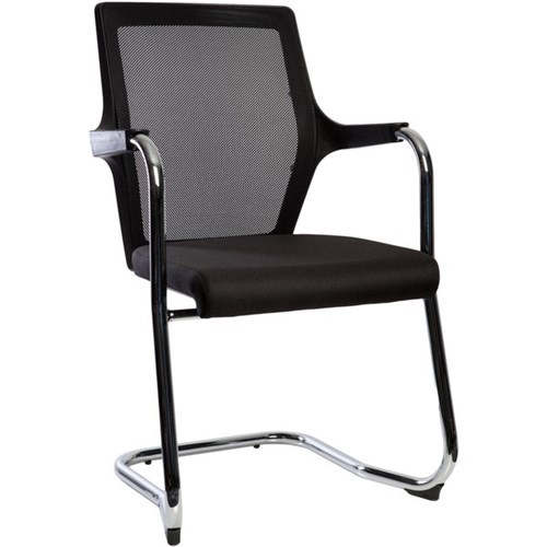 Affari Visitor Chair Mesh Back Chrome Cantilever Frame Black