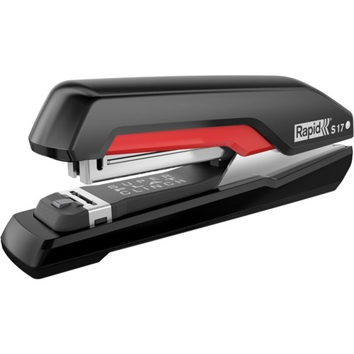 Rapid S17 SuperFlatClinch Full Strip Stapler 30 Sheet Black/Red