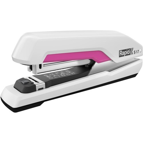 Rapid S17 SuperFlatClinch Full Strip Stapler 30 Sheet White/Pink