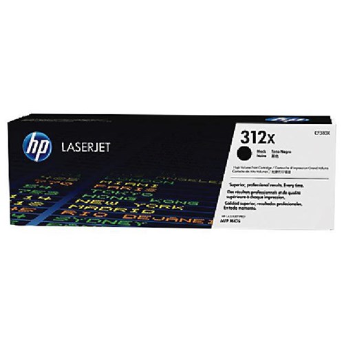 HP 312X Black Laser Toner Cartridge High Yield CF380X