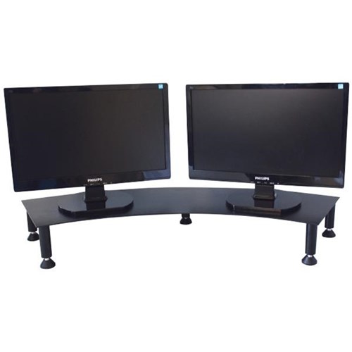 Fluteline Dual Metal Monitor Stand Black