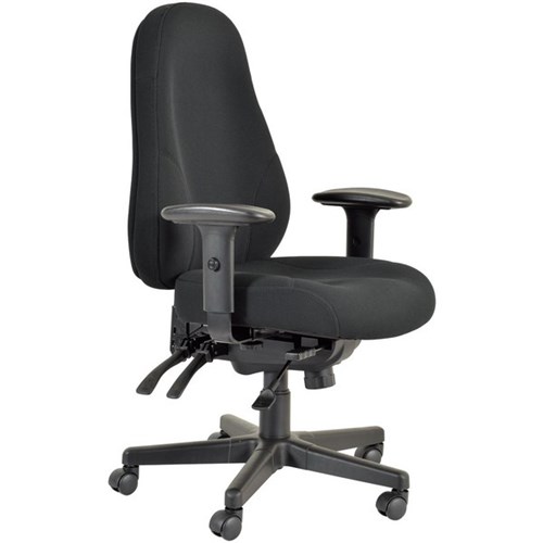 Persona 24/7 Chair 4 Lever With Arms Seat Slide Jett Fabric/Black