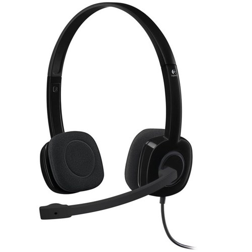 Logitech H151 Wired Computer Headset Black